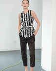 Kimmie Laced Up Cupro Pants - Black / Khaki