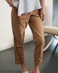 Kimmie Laced Up Cupro Pants - Black / Khaki