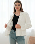 Nola Tailored Blazer - Blush Pink / White / Navy