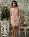 Roxette Tweed Skirt Set - Tangerine/ Turquoise