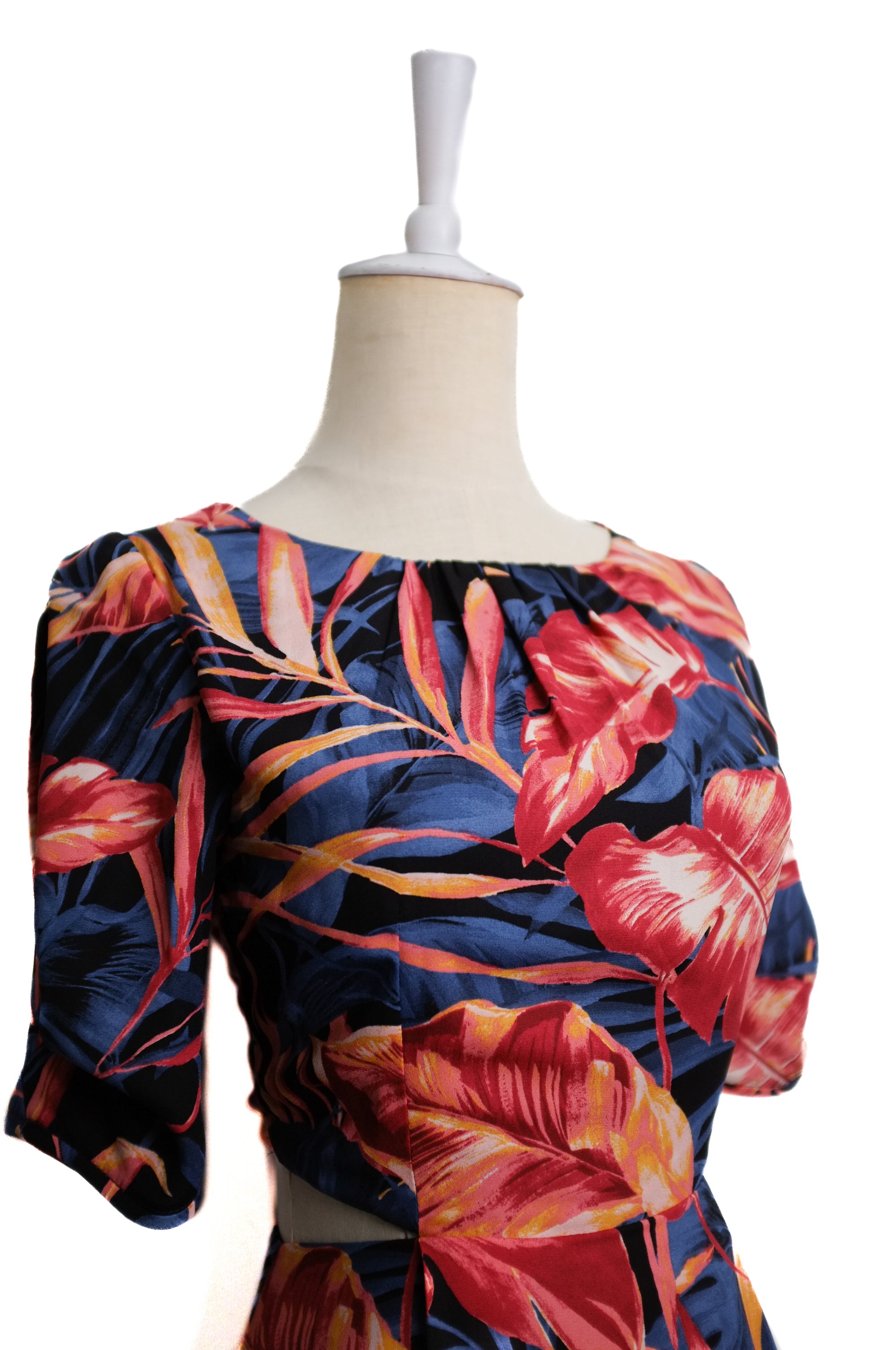 Twylla Double Twist Flared Dress - Amber Foliage