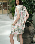 Zahara Skirt Set - Pink Leaves / Black