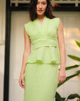 Viola Textured Maxi Skirt Set - Lime