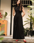 Ava Maxi Jumpsuit - Black / Royal Purple (Pre-Order)