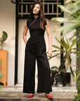 Ava Maxi Jumpsuit - Black / Royal Purple (Pre-Order)