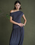 Ori Modal Maxi Dress - Charcoal Grey / Black