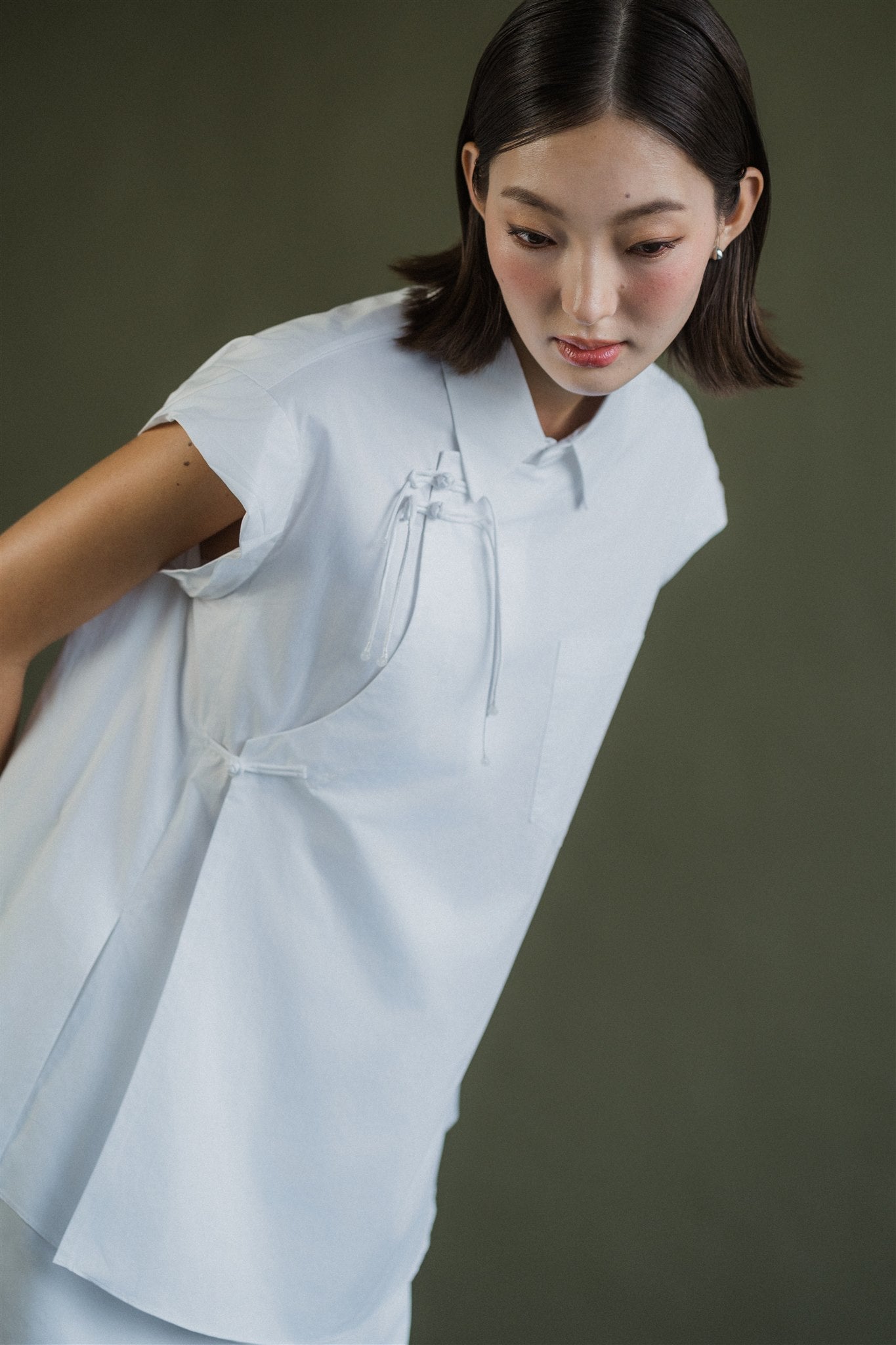 Mei Samfu Shirt - Stripes / White
