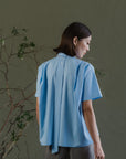 Aoi Collared Shirt - Sky Blue / Black BACKORDER