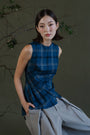 Gara Asymetrical Top - Gingham / Stripes