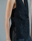 Hikari Beaded Vest - Black / White