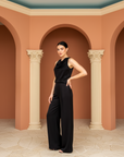 Jess Cupro Jumpsuit - Rose Pink / Black / Sage / Olive Green