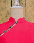 Ava Fitted Midi Cheongsam - Teal / Royal Purple / Coral (Pre-Order)