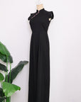 Ava Maxi Jumpsuit - Black / Royal Purple (Pre-Order)