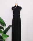 Ava Maxi Jumpsuit - Black / Royal Purple (Pre-Order)