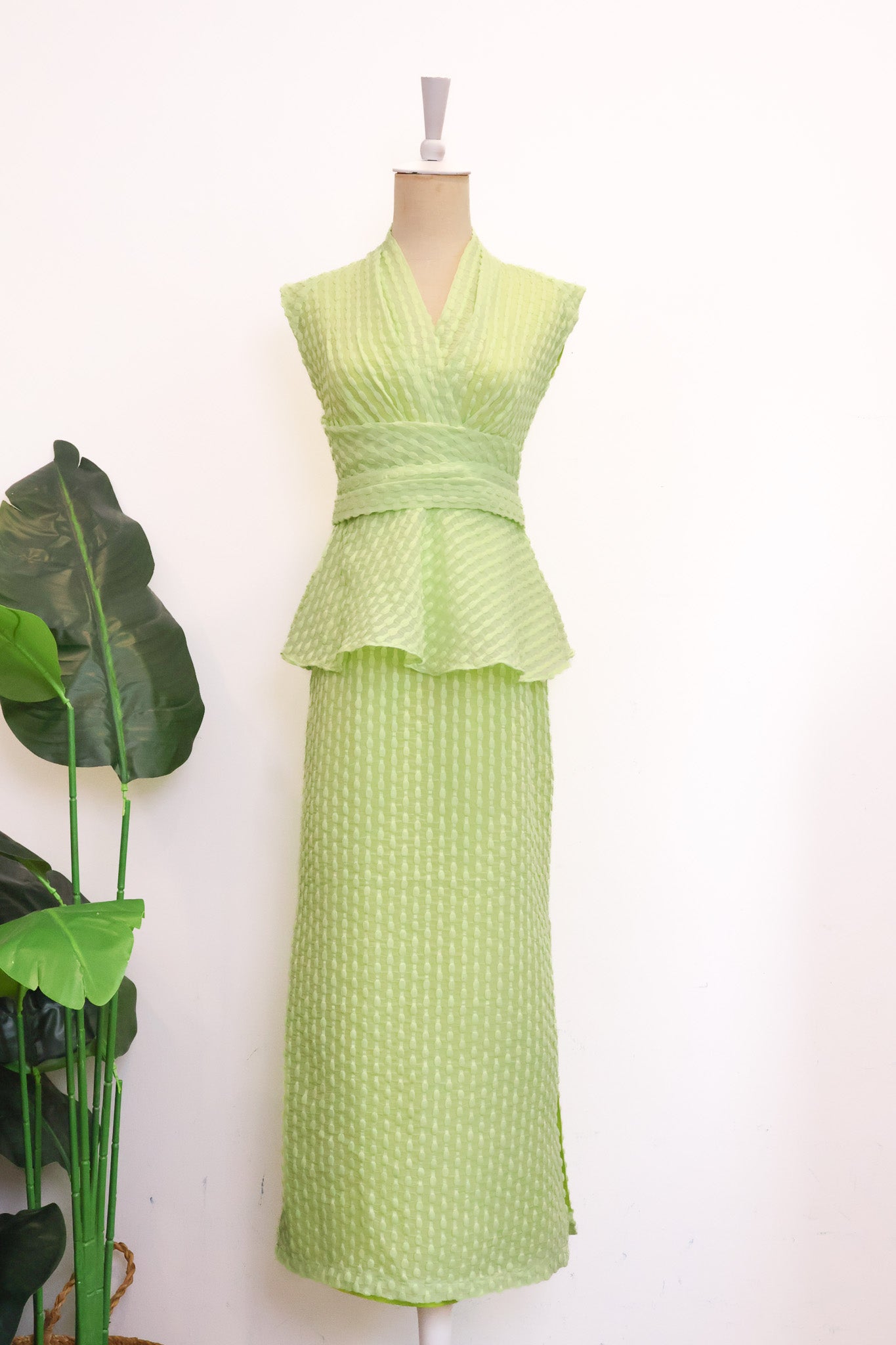 Viola Textured Maxi Skirt Set - Lime