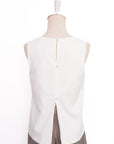 Signature French Tuck Top ( Round neck / V-neck ) - White / Black