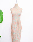 Signature Lace Cheongsam (Knee Length) - Peach (Pre-Order)
