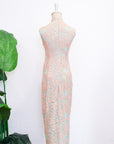 Signature Lace Cheongsam (Midi) - Fuchsia / Peach / Navy (Pre-Order)