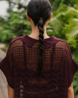 Coastline Crotchet Top - Cream / Black / Plum