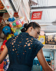 Ann Siang Embroidery Denim Dress Light/ Dark Chambray