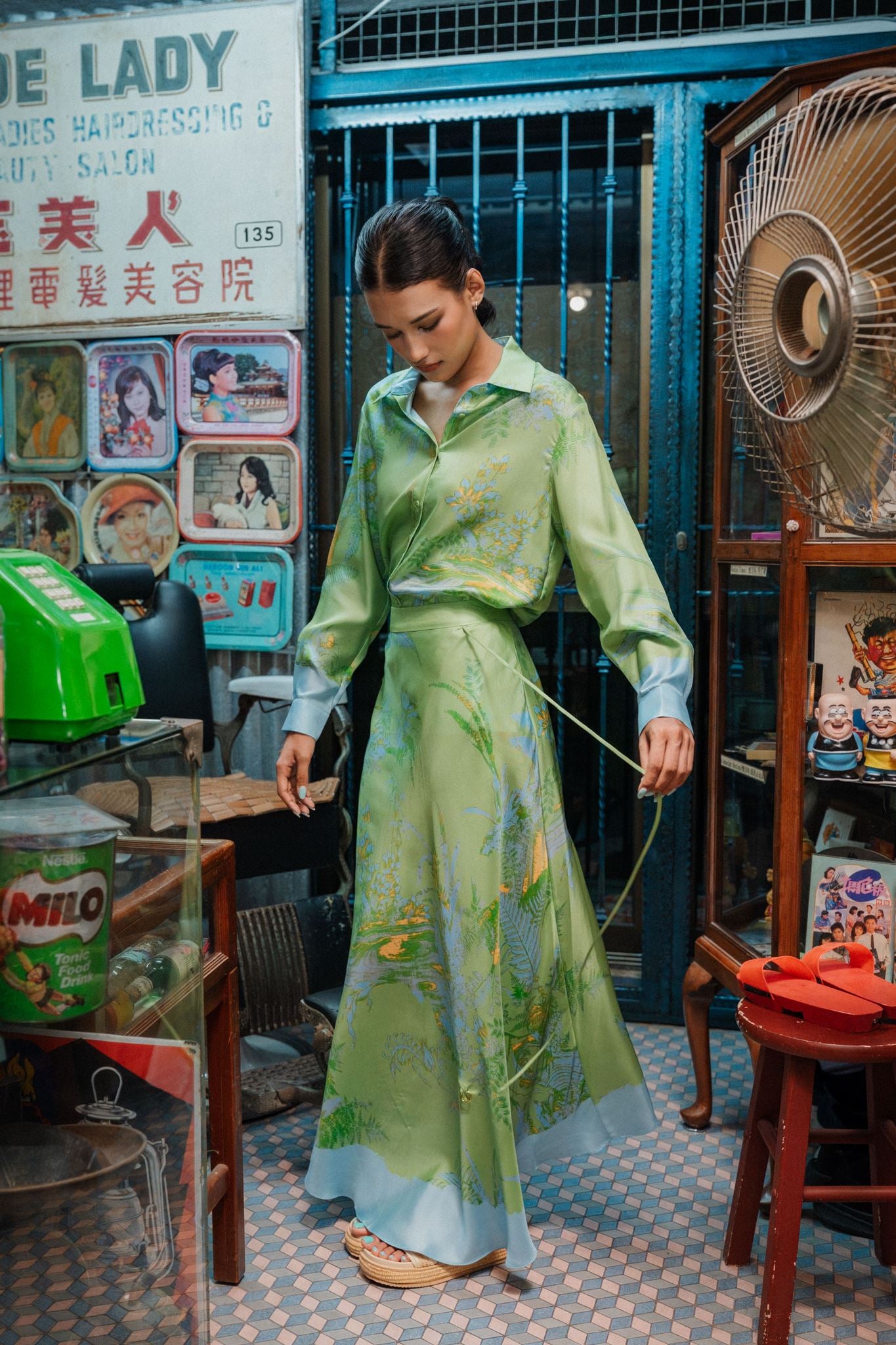 Fern Forest Silk Skirt