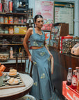 Tulipina Beaded Bustier Top