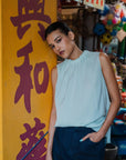 Balmoral Mint Silk Top