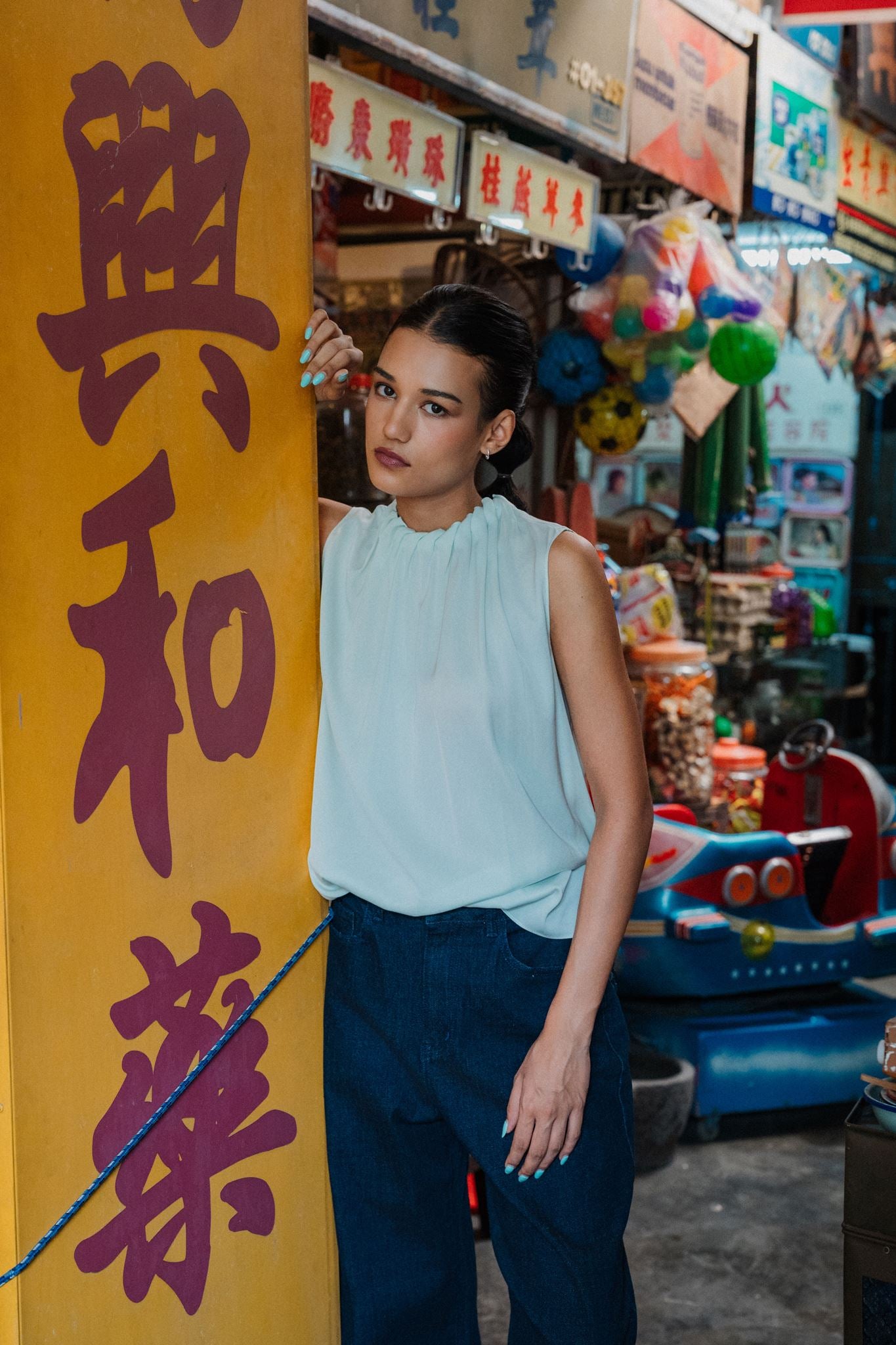 Balmoral Mint Silk Top