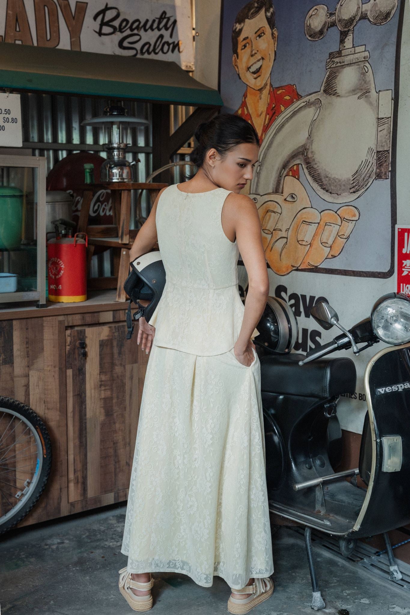 Mulia Lace Peplum Top