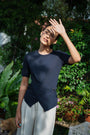 Cairnhill Cross Knit Top - Navy / Brown