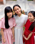 Lil' Signature Cheongsam - White / Red / Pink