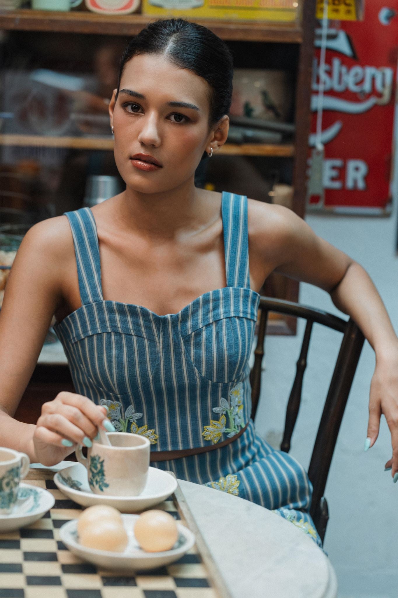 Tulipina Beaded Bustier Top