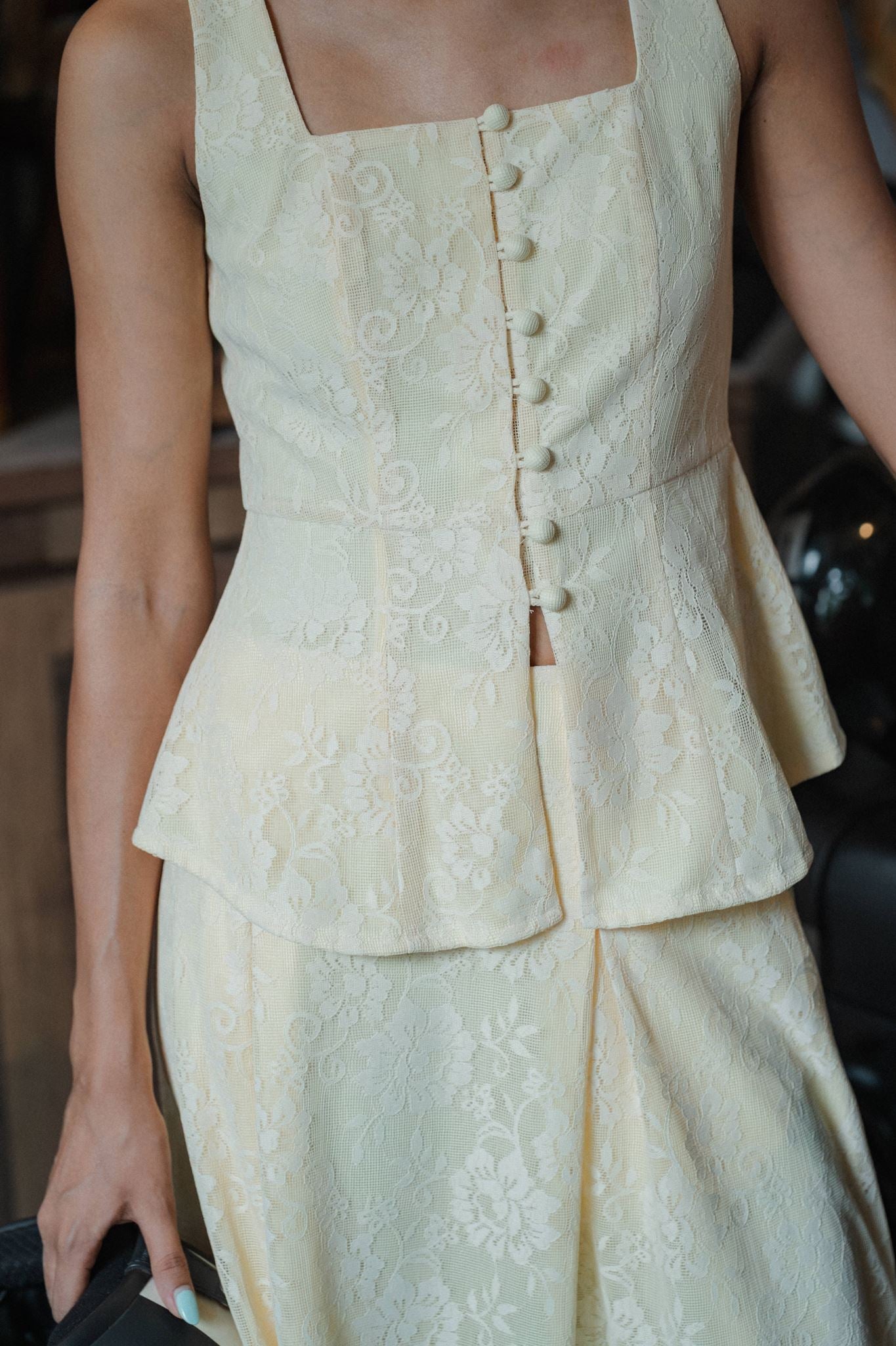 Mulia Lace Peplum Top