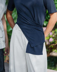 Cairnhill Cross Knit Top - Navy / Brown