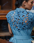 Ann Siang Embroidery Denim Dress Light/ Dark Chambray