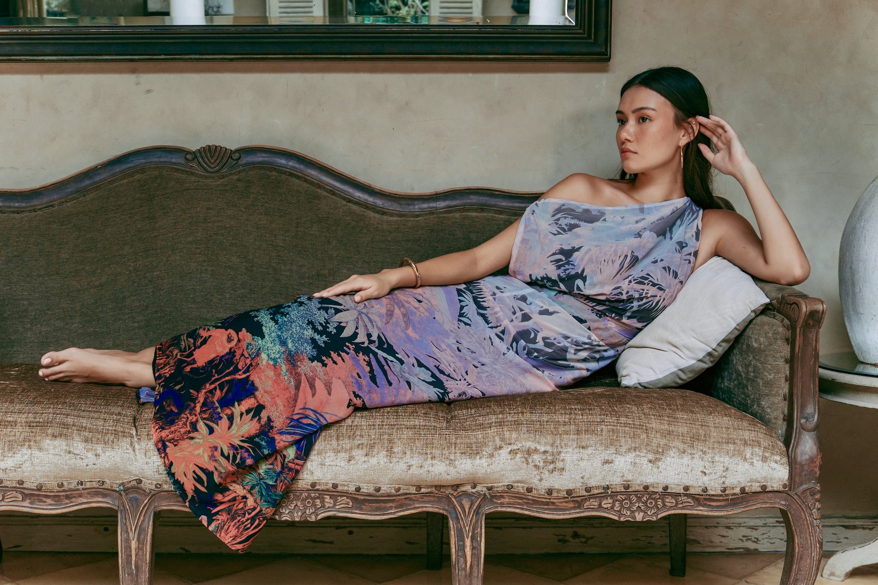 Sorrento Asymmetrical Dress - Mystic Jungle