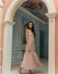 Levia Drop Waisted Maxi Dress - Baby Blue / Blush Pink
