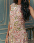Levia Drop Waisted Maxi Dress - Baby Blue / Blush Pink