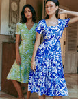 Calypso Midi Dress - Blue Tropics