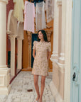 Cadence Shift Cheongsam - Pink Jacquard