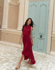Selah Hi-Low Maxi Dress - Fuchsia / Wine