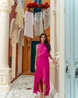 Selah Hi-Low Maxi Dress - Fuchsia / Wine