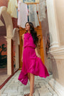 Selah Hi-Low Maxi Dress - Fuchsia / Wine