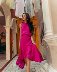 Selah Hi-Low Maxi Dress - Fuchsia / Wine