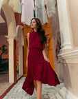 Selah Hi-Low Maxi Dress - Fuchsia / Wine