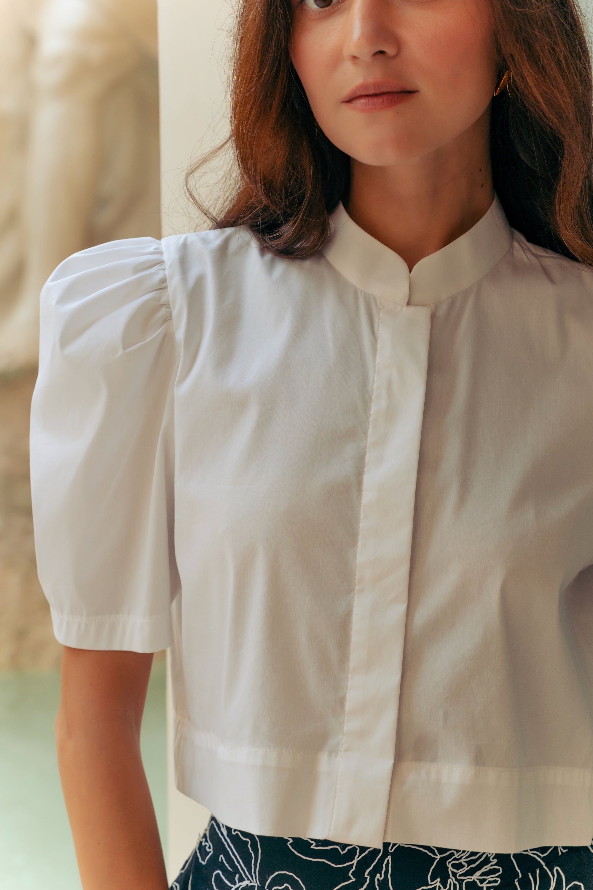 Kelly Convertible Shirt - White / Red / Black