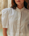 Kelly Convertible Shirt - White / Red / Black