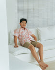 Lil' Man Kei Shirt - Crimson / Blue