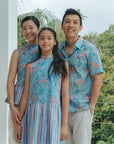 Tuileries Men's Shirt - Navy Tulips / French Florals
