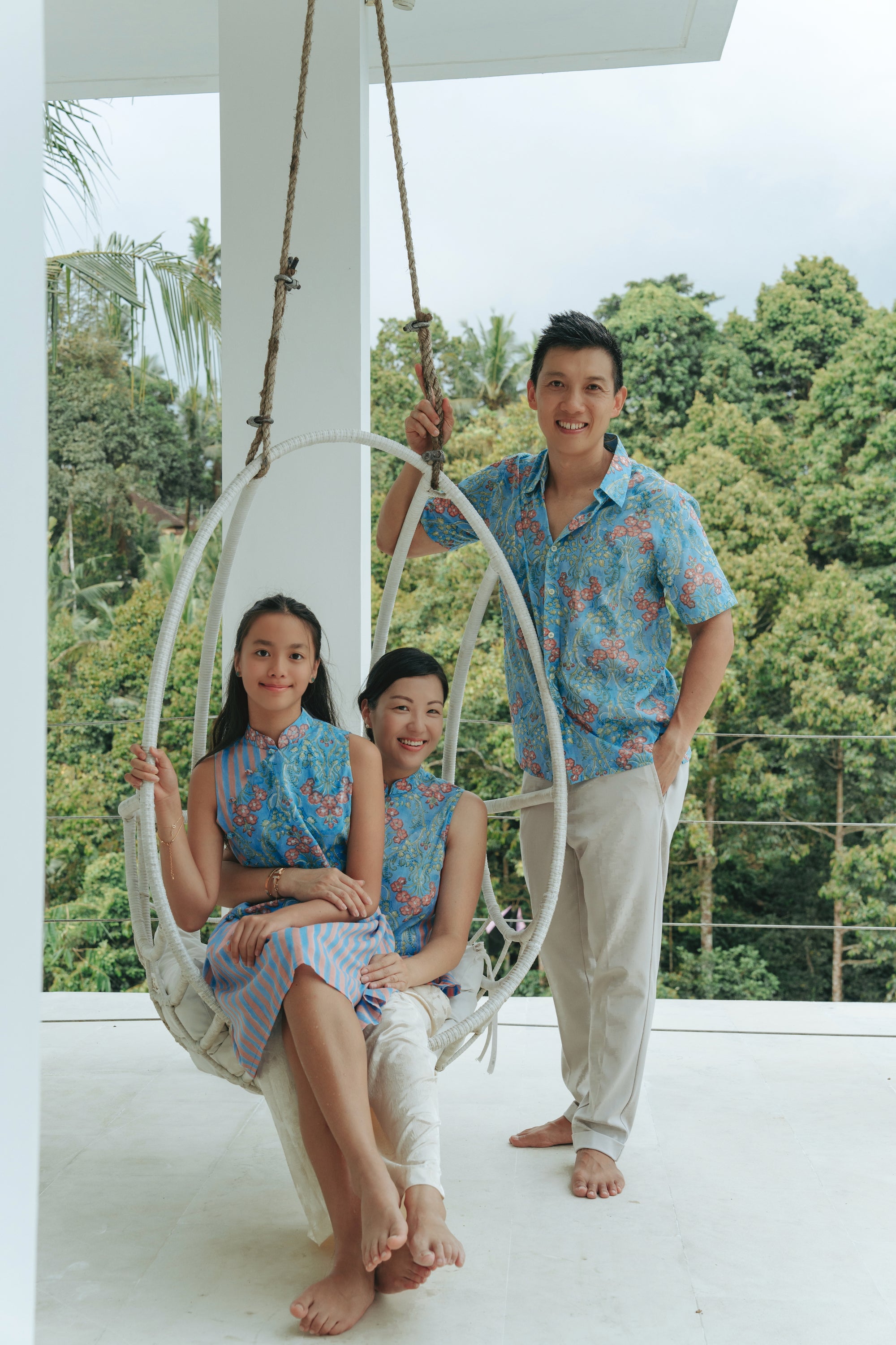 Lil' Tuileries Cheongsam - Navy Tulips / French Florals